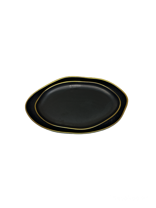 ASSIETTE NOIR OVAL HS